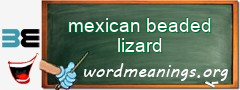 WordMeaning blackboard for mexican beaded lizard